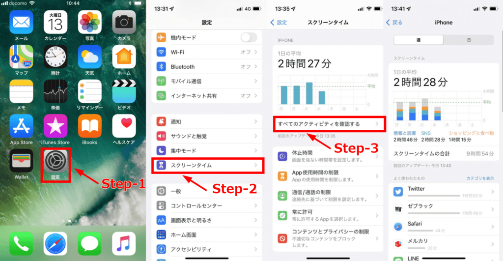 スクリーンタイムの設定方法 (iPhone)